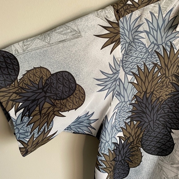 Sears Vintage Hawaii Men's Tropical Hawaiian Pineapple Short Sleeve Button Shirt - Picture 3 of 8